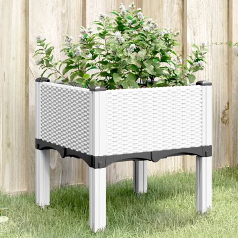 Jardinière avec pieds blanc 40x40x42 PP