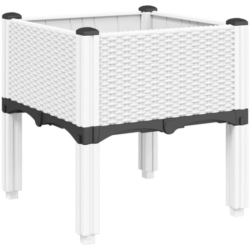 Vidaxl - Jardinière avec pieds blanc 40x40x42 cm pp