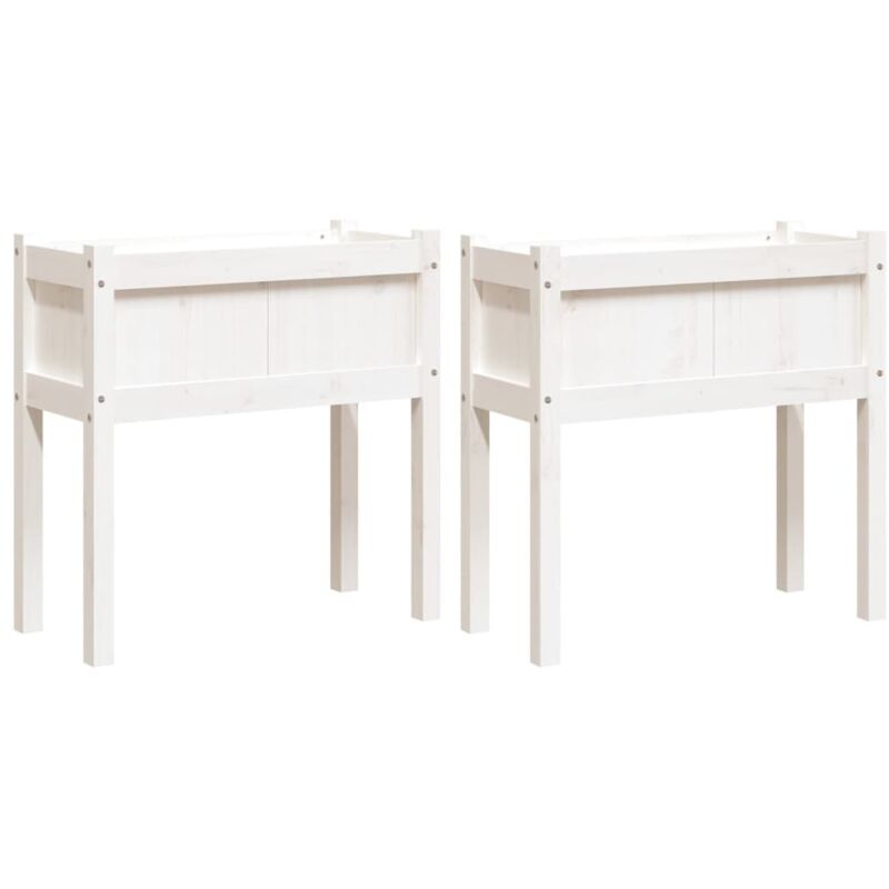 Vidaxl - Jardinières 2 pcs avec pieds blanc bois de pin massif