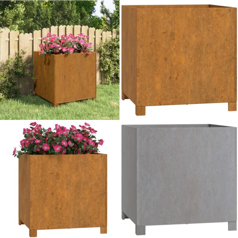 Vidaxl - Jardinière avec pieds Rouillé 49x47x50 cm Acier corten - Jardinier - Pot De Fleurs - Plante - Extérieur - Balcon - Home & Living