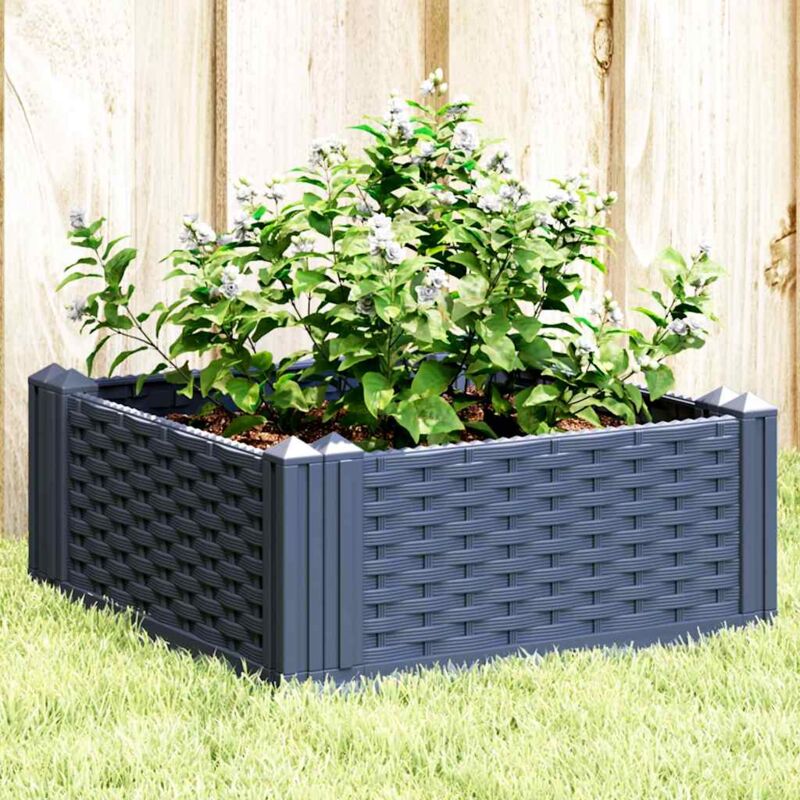 Vidaxl - Jardinière avec piquets gris 42,5x42,5x28,5 cm pp
