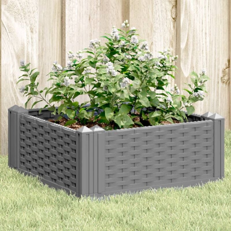 Vidaxl - Jardinière avec piquets gris clair 42,5x42,5x28,5 cm pp