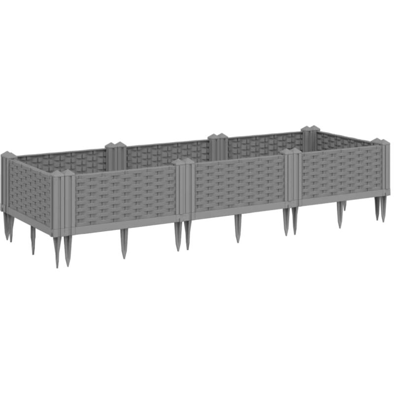 Vidaxl - Jardinière avec piquets gris clair 125x40x28,5 cm pp