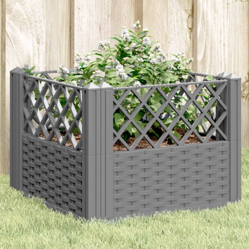 Vidaxl - Jardinière avec piquets gris clair 43,5x43,5x43,5 cm pp