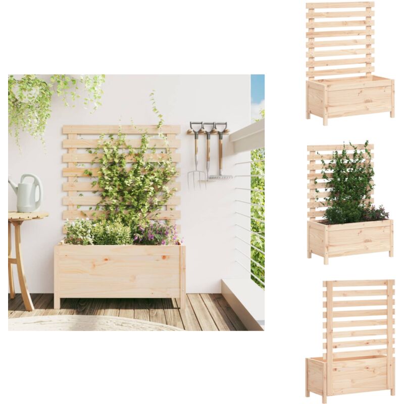 Vidaxl - Jardinière avec support 79x39,5x114 cm bois de pin massif - Jardinier à Planter - Pot De Fleurs Extérieur - Jardinière Bois - Jardinière