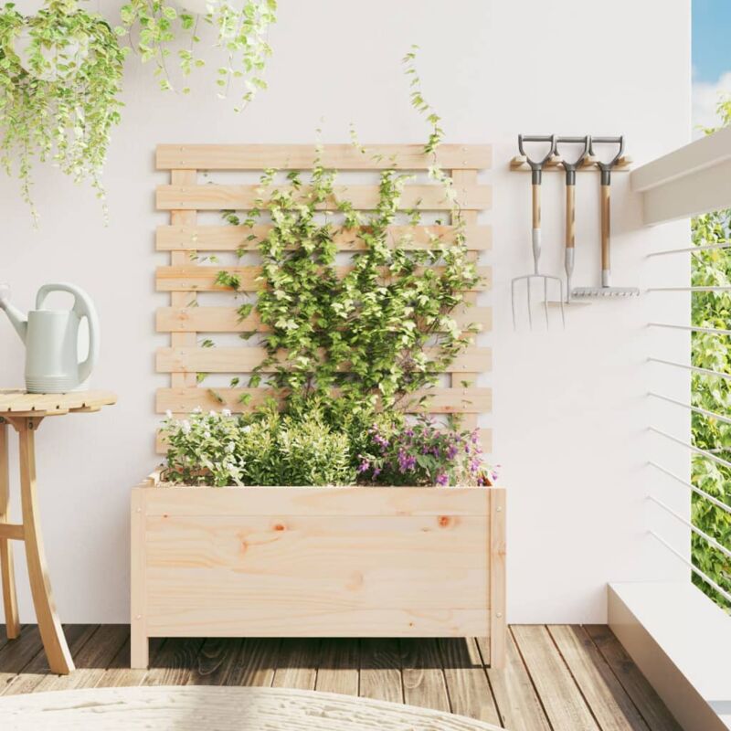 Vidaxl - Jardinière avec support 79x39,5x114 cm bois de pin massif