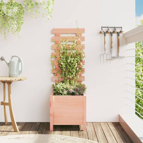 Jardinière avec support-Pot de fleur 39x39,5x114 cm bois massif douglas