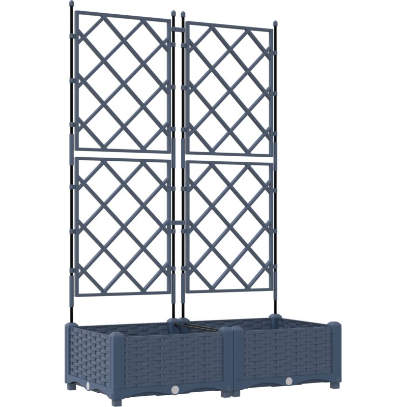 Vidaxl - Jardinière de jardin avec treillis 2 pcs Grise 80x40x125.5 cm