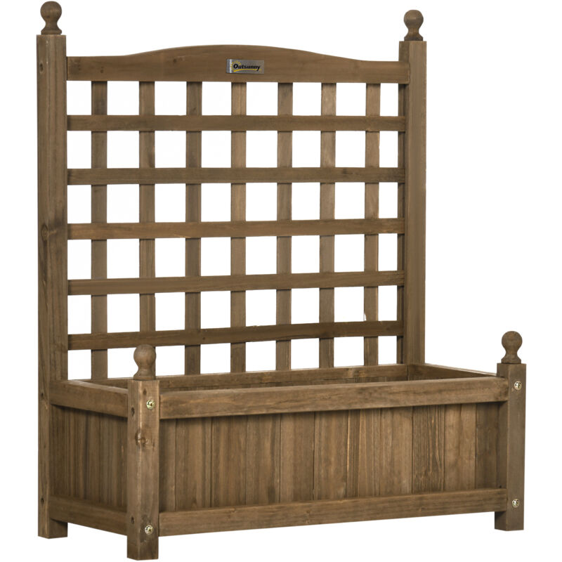 Jardinière avec treillis - bac à fleurs - jardinière sur pied - inserts d'irrigation inclus bois sapin traité