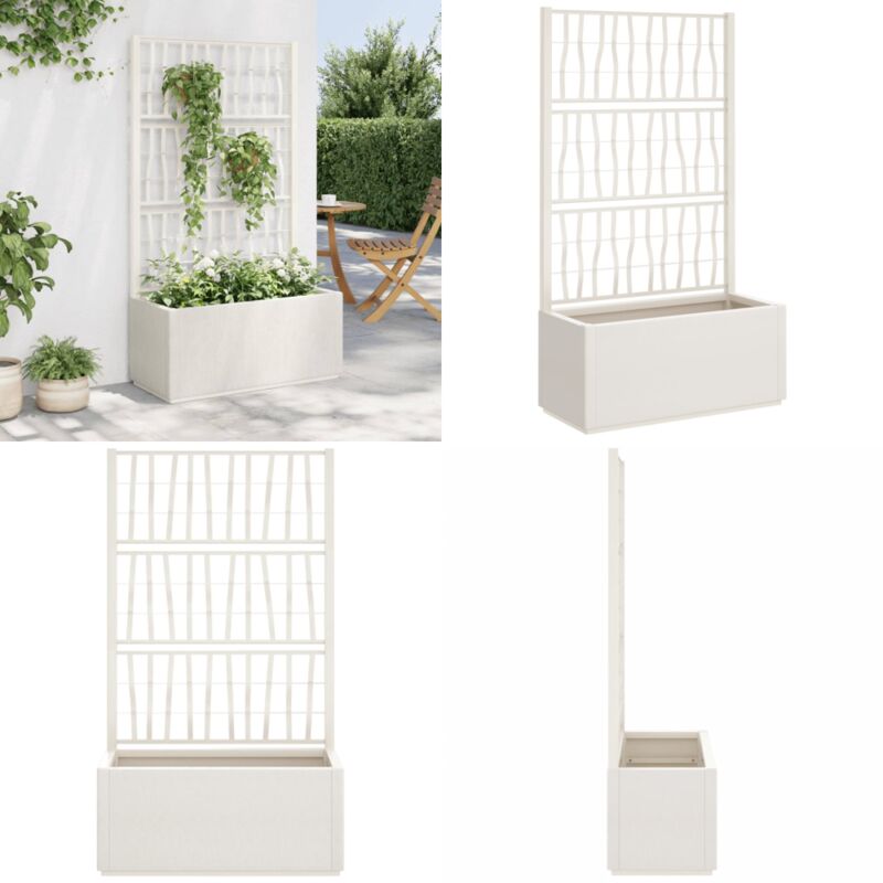 Vidaxl - Jardinière avec treillis blanc 80x36x140 cm pp - Jardinier - Pot De Fleurs - Plante Grimpante - Support Végétal - Extérieur - Home & Living