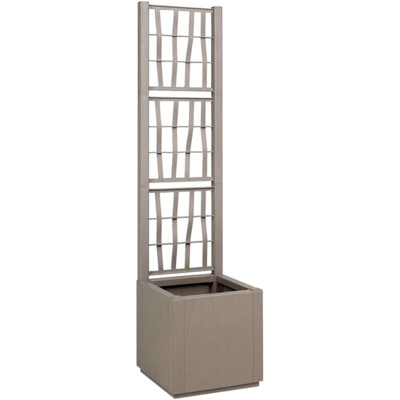 Vidaxl - Jardinière avec treillis marron clair 36x36x140 cm en pp