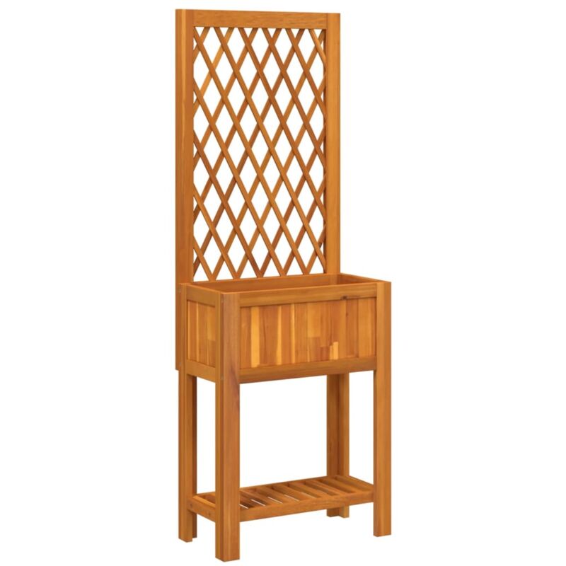 Vidaxl - Jardinière avec treillis et étagère bois massif d'acacia