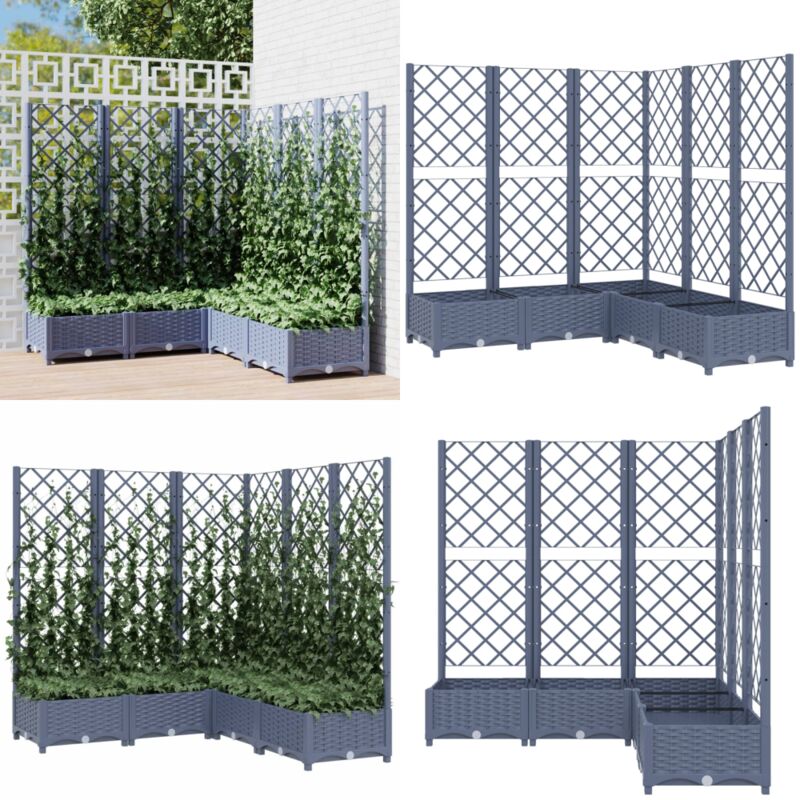 Vidaxl - Jardinière avec treillis bleu gris 120x120x121,5 cm pp - Jardinier Avec Trellis - Pot Plante Extérieur - Décoration Jardin - Pots Fleurir