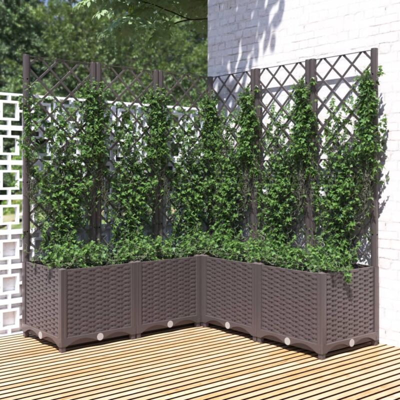 Vidaxl - Jardinière avec treillis Marron 120x120x136 cm pp