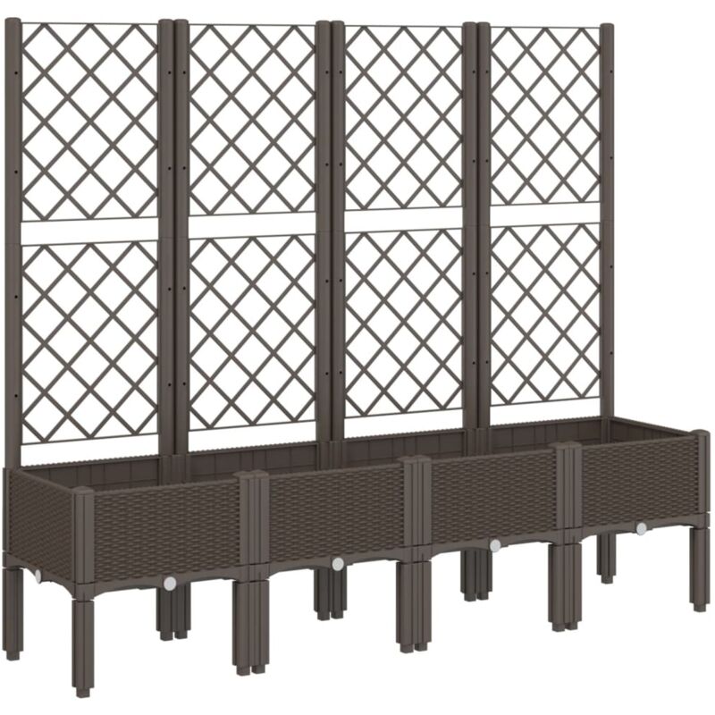 Vidaxl - Jardinière avec treillis marron 160x40x142 cm pp