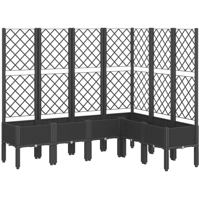 Vidaxl - Jardinière avec treillis noir 160x120x142 cm pp