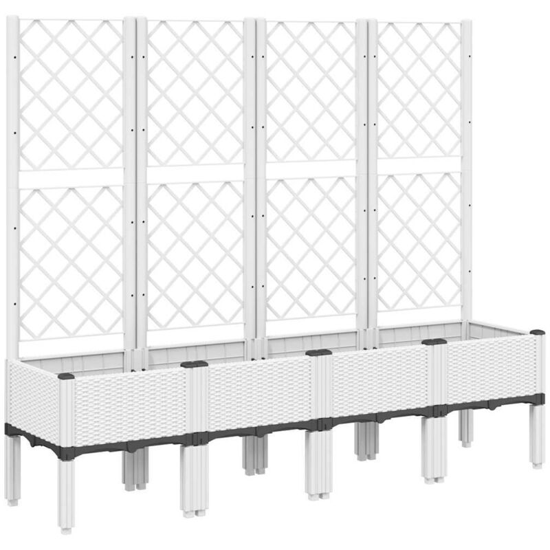 Vidaxl - Jardinière avec treillis blanc 160x40x142 cm pp
