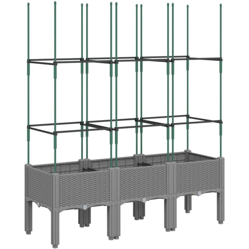 Vidaxl - Jardinière avec treillis Gris clair 120x40x142,5 cm pp