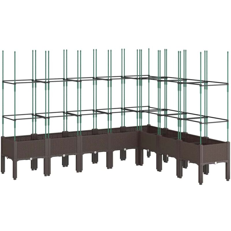Vidaxl - Jardinière avec treillis marron 200x160x142,5 cm pp