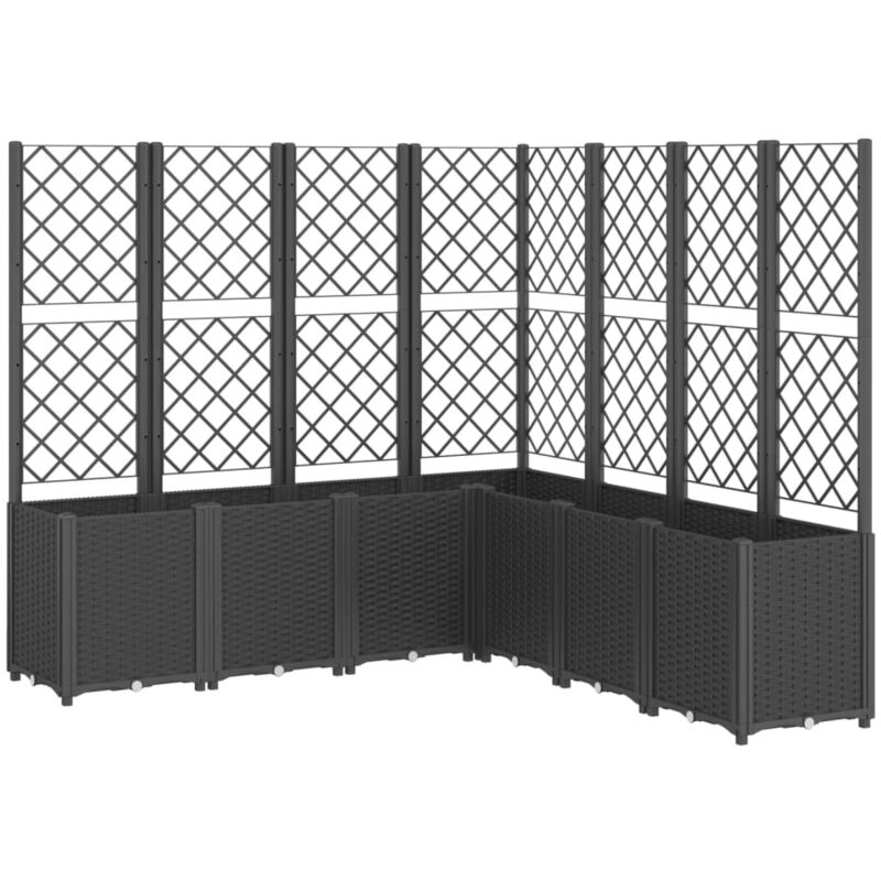 Vidaxl - Jardinière avec treillis noir 160x160x140 cm pp