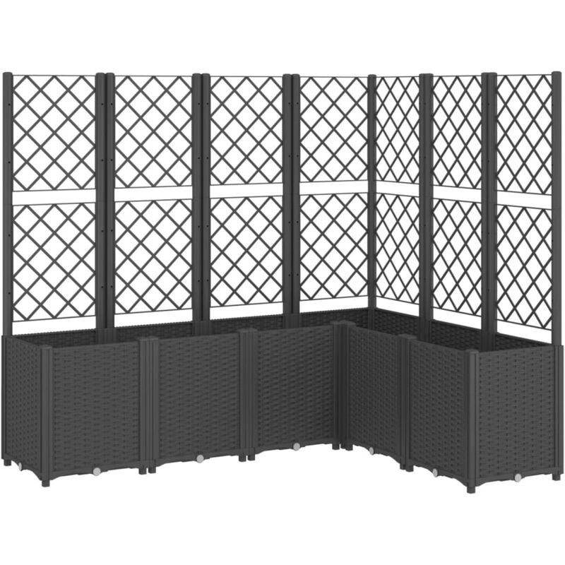 Vidaxl - Jardinière avec treillis noir 160x120x140 cm pp