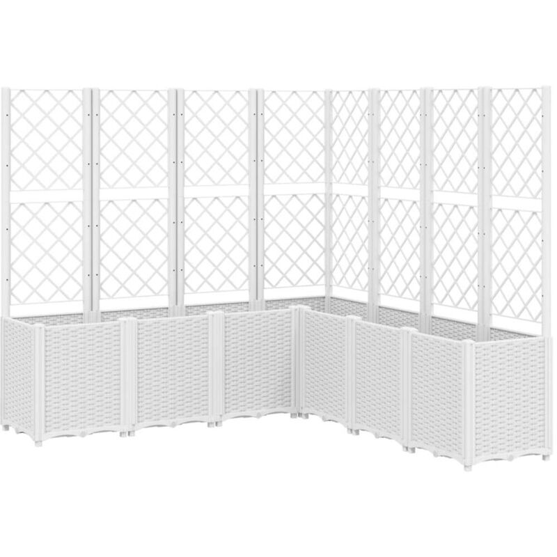 Vidaxl - Jardinière avec treillis blanc 160x160x140 cm pp