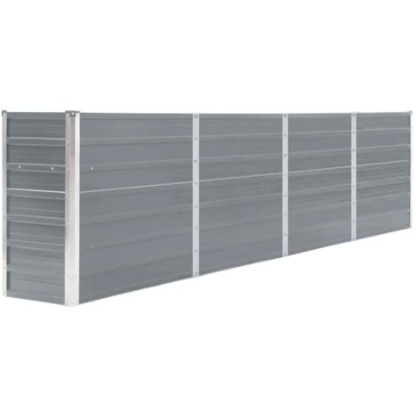 Jardinière Bac A Fleur  320x40x77 cm Acier galvanisé Gris 20446