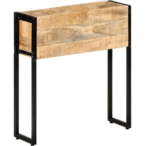 Jardinière Bac A Fleur  60x20x68 cm Bois de manguier brut 76974