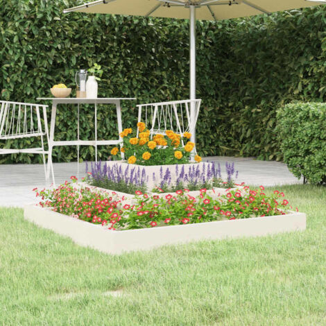 Jardinière Bac A Fleur  Blanc 80x80x27 cm Bois massif de pin 41257