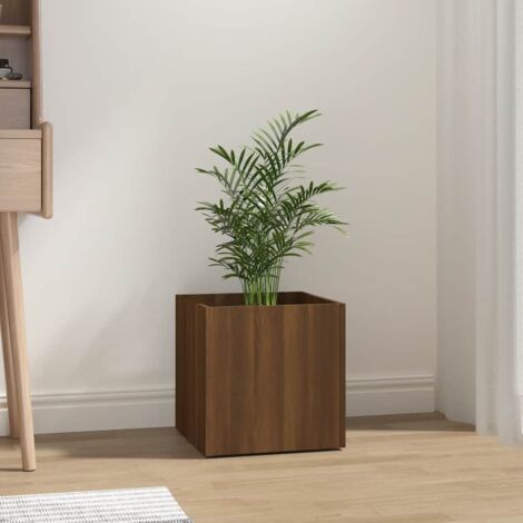 Jardinière Bac A Fleur  Chêne marron 40x40x40 cm Bois d'ingénierie 15203