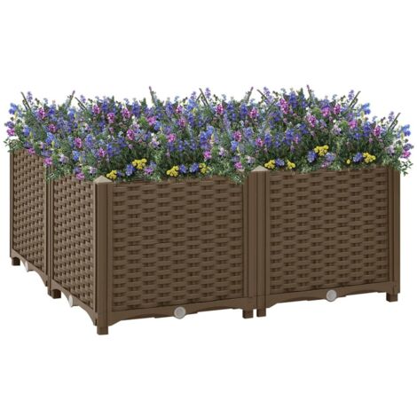 Jardinière Bac A Fleur  Lit surélevé 80x80x38 cm Polypropylène 86957
