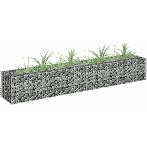 Jardinière - Bac A Fleur Lit surélevé à gabion Acier galvanisé 180x30x30 cm