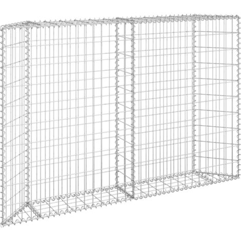 Jardinière Bac A Fleur  Lit surélevé à gabion en trapèze Acier galvanisé 150x20x100 cm 84073