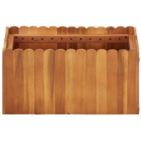 Jardinière Bac A Fleur  Lit surélevé de jardin 50x30x25 cm Bois massif d'acacia 70756