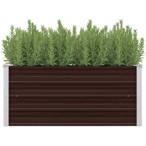 Jardinière Bac A Fleur  Lit surélevé de jardin Marron 100x40x45 cm Acier galvanisé 75491