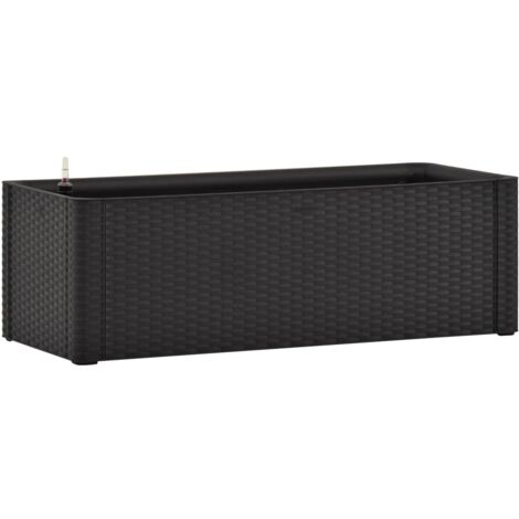 Jardinière Bac A Fleur  Lit surélevé de jardin système arrosage Anthracite 100x43x33 cm 76694