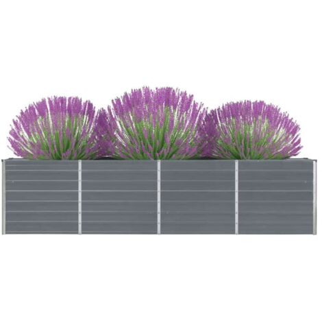 Jardinière  Bac à fleurs 320x40x77 cm Acier galvanisé Gris