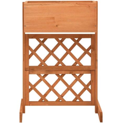 Jardinière Bac à fleurs à treillis de jardin Orange 45x30x74cm Bois de sapin