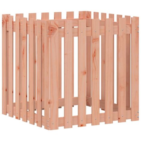 Jardinière  Bac à fleurs avec design de clôture 70x70x70 cm douglas massif
