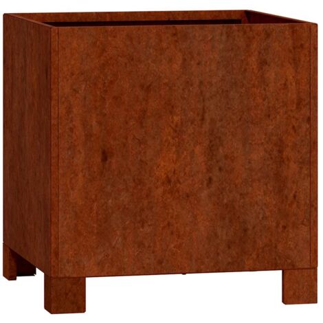 Jardinière  Bac à fleurs avec pieds Rouillé 30x30x30 cm Acier corten