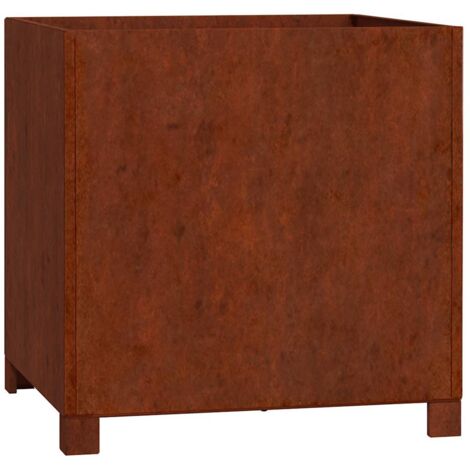 Jardinière  Bac à fleurs avec pieds Rouillé 50x50x50 cm Acier corten