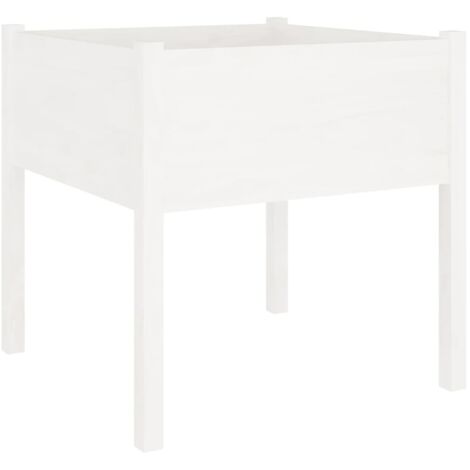 Jardinière  Bac à fleurs blanc 70x70x70 cm bois de pin massif