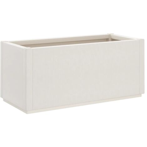 Jardinière  Bac à fleurs blanc 80x36x35 cm PP
