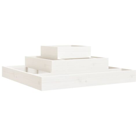 Jardinière  Bac à fleurs Blanc 80x80x27 cm Bois massif de pin