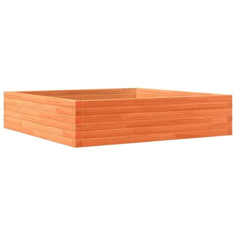 Jardinière  Bac à fleurs cire marron 100x100x23 cm bois de pin massif