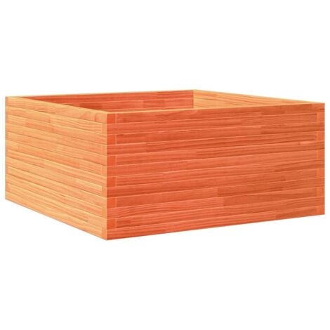 Jardinière  Bac à fleurs cire marron 100x100x46 cm bois de pin massif