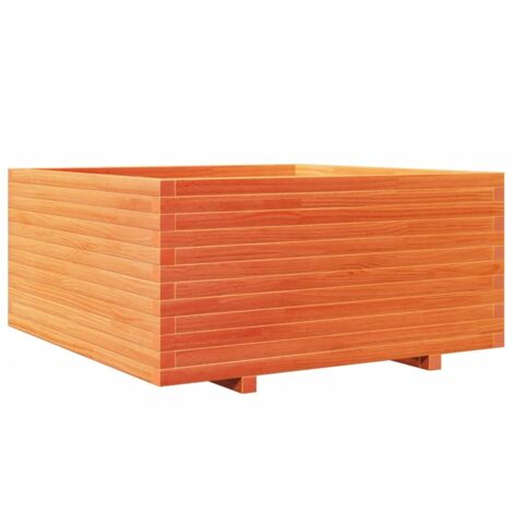 Jardinière  Bac à fleurs cire marron 100x100x49,5 cm bois de pin massif