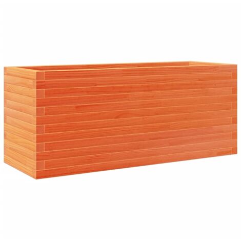 Jardinière  Bac à fleurs cire marron 110x40x45,5 cm bois de pin massif