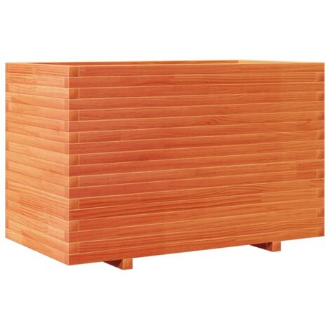 Jardinière  Bac à fleurs cire marron 110x60x72 cm bois de pin massif