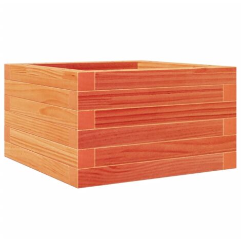 Jardinière  Bac à fleurs cire marron 40x40x23 cm bois de pin massif
